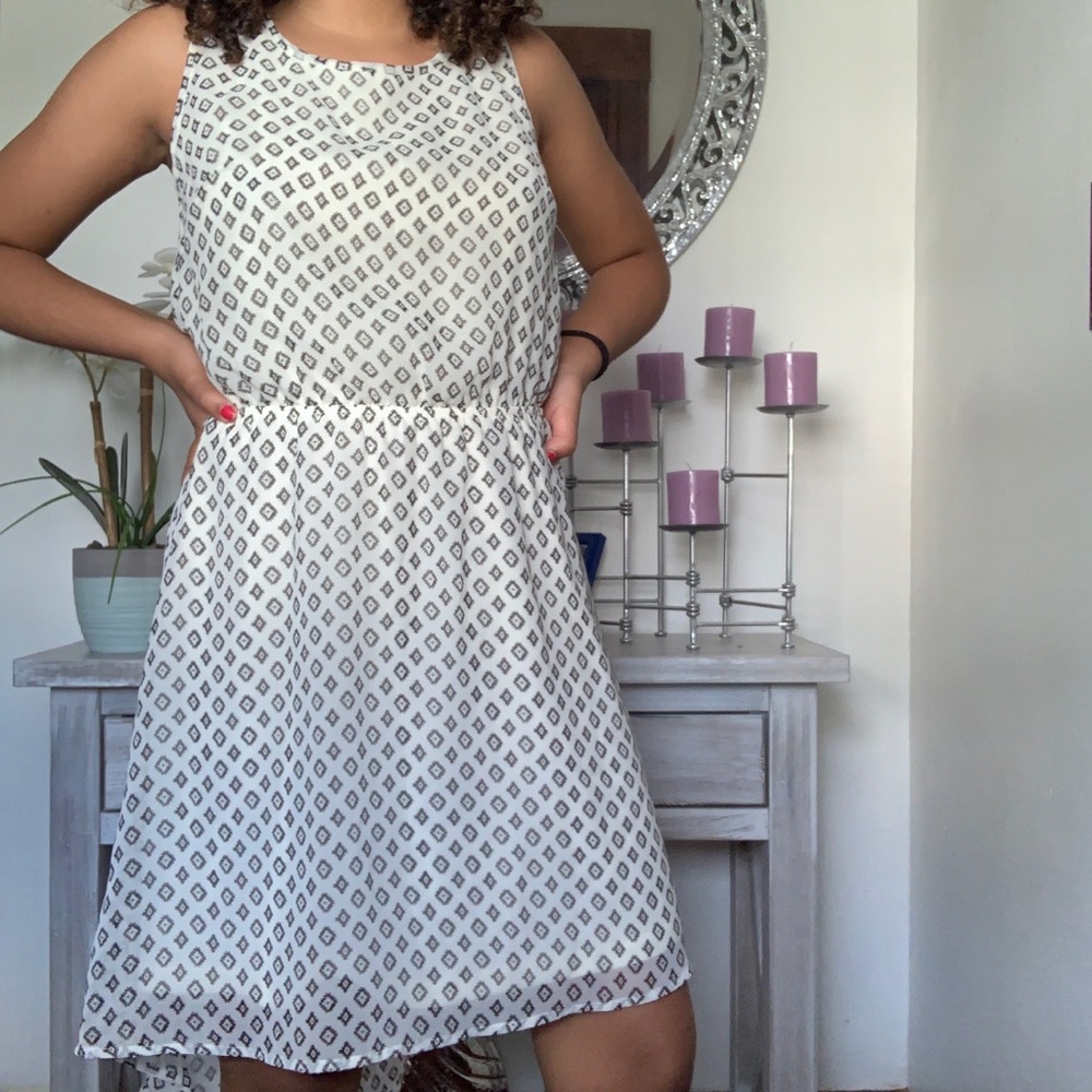 cute off white hi-low dress